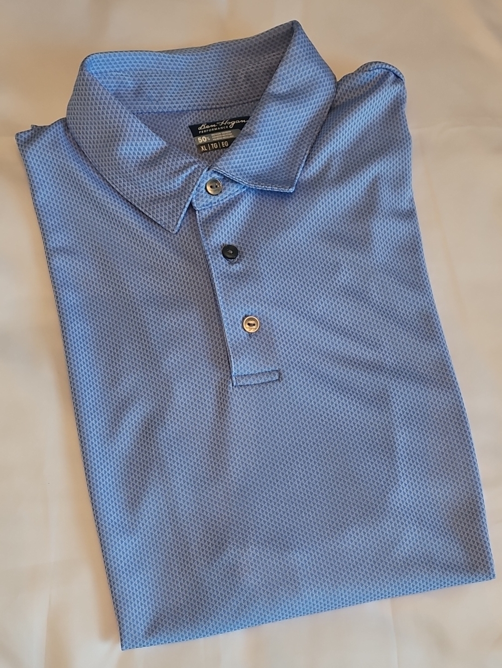 Ben Hogan Men's Sky Blue Micro-Pattern Polo